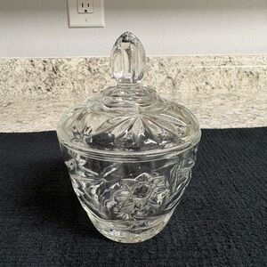 Vintage Anchor Hocking Star of David Sugar Bowl With Lid